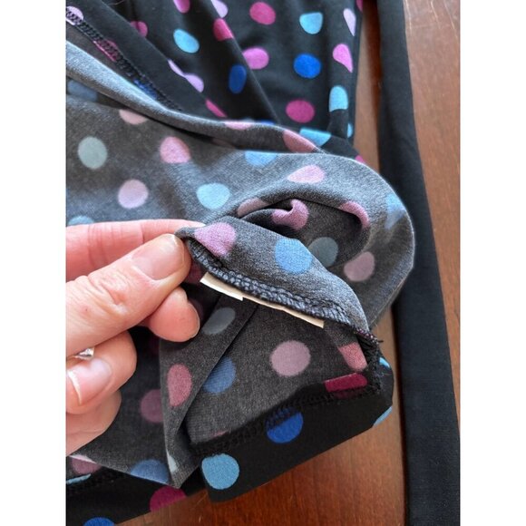 Motherhood Maternity Black Colorful Polka Dot Bump Friendly Blouse Size Large - Picture 9 of 12